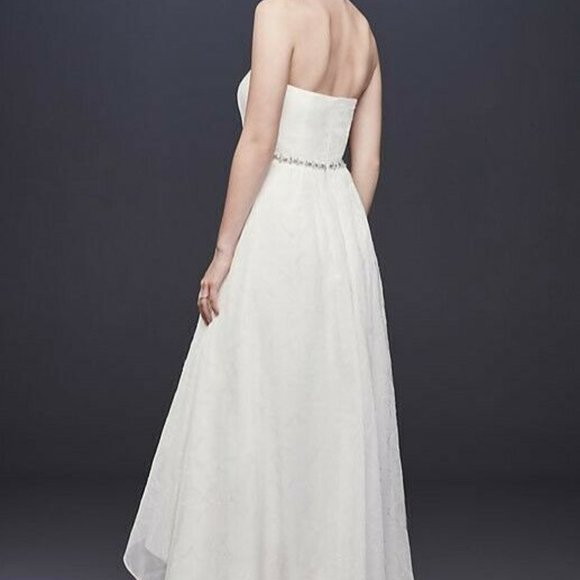 David's Bridal ivory sweetheart chiffon dress - Picture 2 of 9